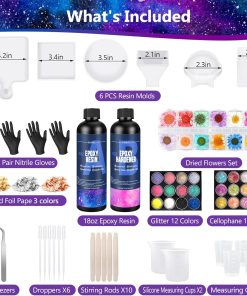 Alternative view of KISREL 18OZ Epoxy Resin Kit for Beginner. Resin Kit with Molds and Supplies | Resin Kit with Molds. Dried Flowers. Measuring Cups and Resin Supplies
